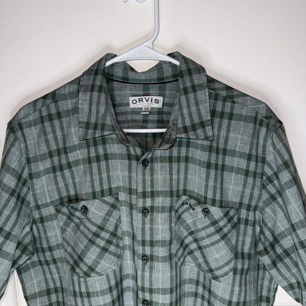 NWOT Orvis, Green Plaid Short Sleeve Button-Up, Medium